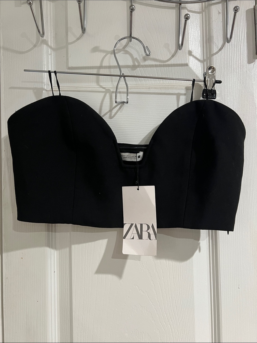 ZARA Black Strapless Sweetheart Bustier Top